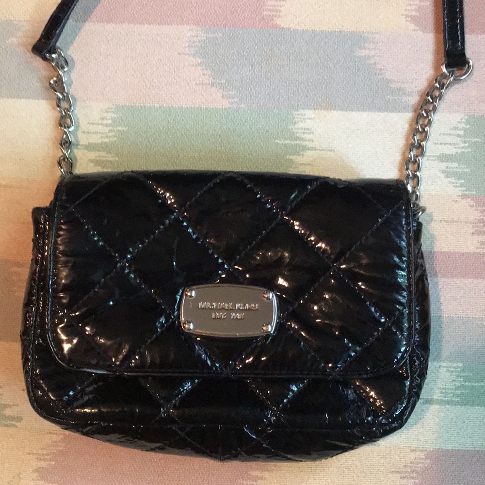 Michael Kors patent leather quilted crossbody bag